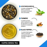 Teacurry Kapha Dosha Green Tea with Tulsi, Ginger & Black Pepper - Warming Ayurvedic Blend for Kapha Balance - Pyramid Tea Bags