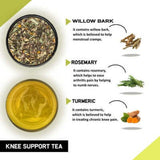 Teacurry Knee Support Herbal Blend with Turmeric, Ginger & Willow Bark for Joint Comfort and Mobility - Pyramid Bags