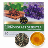 Teacurry Lemongrass Green Tea - Citrusy, Refreshing Blend for Digestion & Metabolism - Pyramid Tea Bags