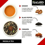 Teacurry Masala Assam Black Tea with Ginger & Cardamom - Bold, Spiced & Aromatic Chai Experience - Pack of 2