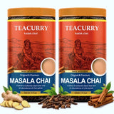 Teacurry Masala Assam Black Tea with Ginger & Cardamom - Bold, Spiced & Aromatic Chai Experience - Pack of 2