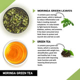 Teacurry Moringa Assam Green Tea for Metabolism, Immunity & Digestive Wellness - Pyramid Tea Bags