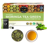 Teacurry Moringa Assam Green Tea for Metabolism, Immunity & Digestive Wellness - Pyramid Tea Bags