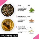 Teacurry Mothers Herbal Infusion with Fenugreek, Fennel & Chamomile - Traditional Blend for Nursing Mothers - Pyramid Bags