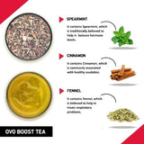 Teacurry Ovo Boost Green Tea - An Ayurvedic Blend of Herbs & Spices for Women's Wellness - Pyramid Tea Bags