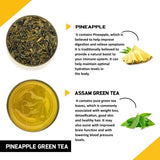 Teacurry Pineapple Assam Green Tea - Refreshing Fruity Blend with Digestive & Metabolic Support - Pyramid Tea Bags