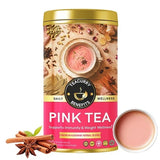 Teacurry Pink Tea with Noon Chai Leaves, Rose, Cardamom & Ginger - Traditional Kashmiri-Style Blend for Digestive Comfort & Everyday Wellness