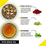 Teacurry Pitta Dosha Herbal Infusion with Shatavari, Rose, Amla & Peppermint for Cooling Digestive Comfort - Pyramid Bags