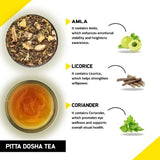 Teacurry Pitta Dosha Herbal Infusion with Shatavari, Rose, Amla & Peppermint for Cooling Digestive Comfort - Pyramid Bags