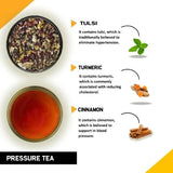 Teacurry Pressure Herbal Infusion with Cinnamon, Hibiscus, Tulsi & Turmeric for Heart, Cholesterol & Circulatory Support - Pyramid Bags