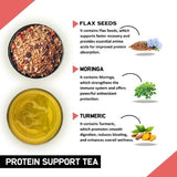 Teacurry Protein Support Green Tea - Minty Blend of Moringa & Spirulina for Active Health - Pyramid Bags