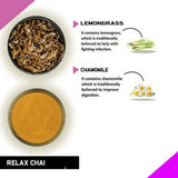 Teacurry Relax Assam Green Tea — Chamomile, Lavender & Rose Blend for Calm Moments - Pyramid Tea Bags
