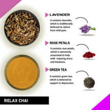 Teacurry Relax Assam Green Tea — Chamomile, Lavender & Rose Blend for Calm Moments - Pyramid Tea Bags