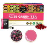 Teacurry Rose Assam Green Tea - Floral Blend for Metabolism, Digestion & Skin - Pyramid Tea Bags