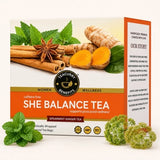 Teacurry She Balance Green Tea with Spearmint, Nettle & Turmeric - Hormone & Period Balance Blend - Pyramid Tea Bags