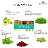 Teacurry Skinny Green Tea with Rose, Hibiscus & Spearmint - Blend for Healthy Weight Management & Digestive Support - Pyramid Tea Bags