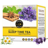Teacurry Sleep Time Assam Green Tea with Chamomile, Lavender & Lemongrass - Floral Blend for Relaxation & Restful Evenings - Pyramid Tea Bags