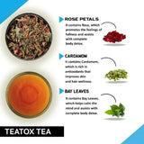 Teacurry Teatox Green Tea for Detox, Digestion & Metabolism with Ginger, Cinnamon & Rose - Pyramid Tea Bags
