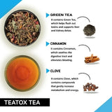 Teacurry Teatox Green Tea for Detox, Digestion & Metabolism with Ginger, Cinnamon & Rose - Pyramid Tea Bags