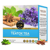 Teacurry Teatox Green Tea for Detox, Digestion & Metabolism with Ginger, Cinnamon & Rose - Pyramid Tea Bags