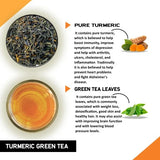 Teacurry Turmeric Assam Green Tea - Golden, Spiced Blend for Antioxidant & Digestive Support - Pyramid Tea Bags