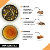 Teacurry Vata Dosha Green Tea with Licorice, Ginger & Warming Spices for Vata Balance & Digestive Comfort - Pyramid Tea Bags