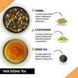 Teacurry Vata Dosha Green Tea with Licorice, Ginger & Warming Spices for Vata Balance & Digestive Comfort - Pyramid Tea Bags