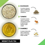 Teacurry Weight Plus Assam Green Tea with Ashwagandha, Shatavari & Chamomile - Nourishing Blend for Healthy Weight Gain & Digestion - Pyramid Tea Bags