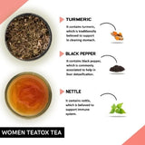Teacurry Women Teatox Herbal Infusion with Hibiscus, Fennel & Nettle - Ayurvedic Detox Blend for Digestive Balance - Pyramid Bags