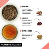 Teacurry Women Teatox Herbal Infusion with Hibiscus, Fennel & Nettle - Ayurvedic Detox Blend for Digestive Balance - Pyramid Bags