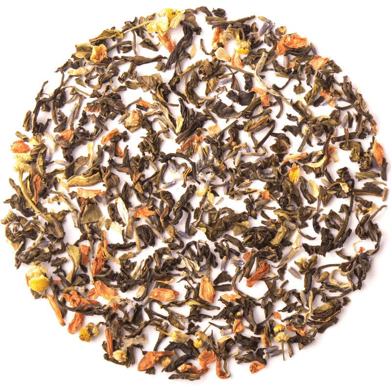Tearaja Indian Wonder Bliss Oolong Tea Leaves with Chamomile, Peppermint, Jasmine, Lavender and Marigold