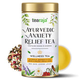 Tearaja Ayurvedic Anxiety Relief Herbal Green Tea with Ginkgo Biloba, Ashwagandha and Rejuvenating Herbs