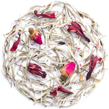 Tearaja Red Velvet Silver Needle White Tea with Rose Buds and Hibiscus – Guilt-Free Dessert Indulgence