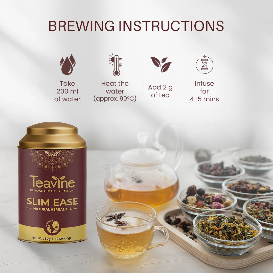 Teavine Slim Ease Tea Brewing Instructions