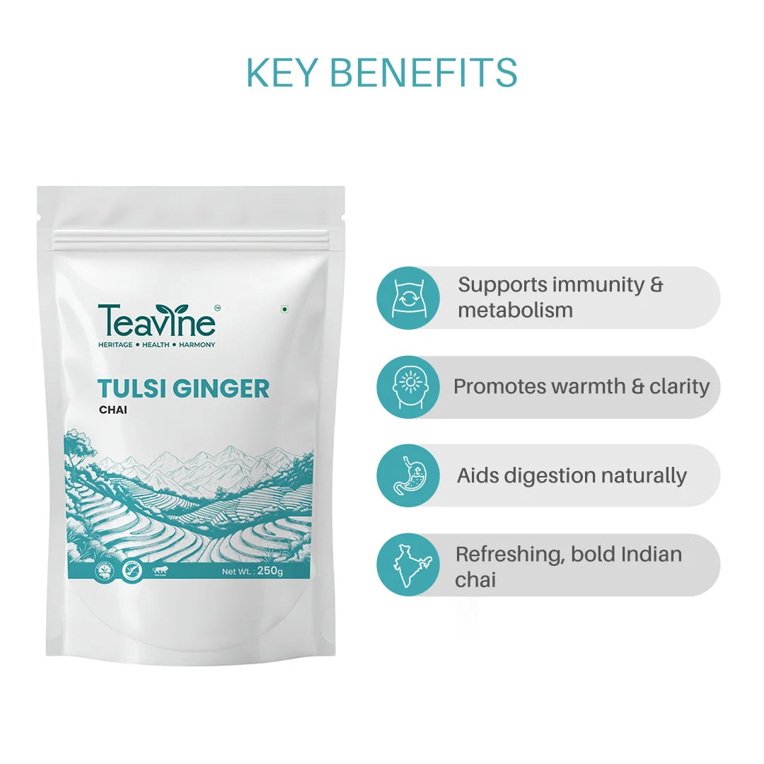 Teavine Tulsi Ginger Chai Benefits