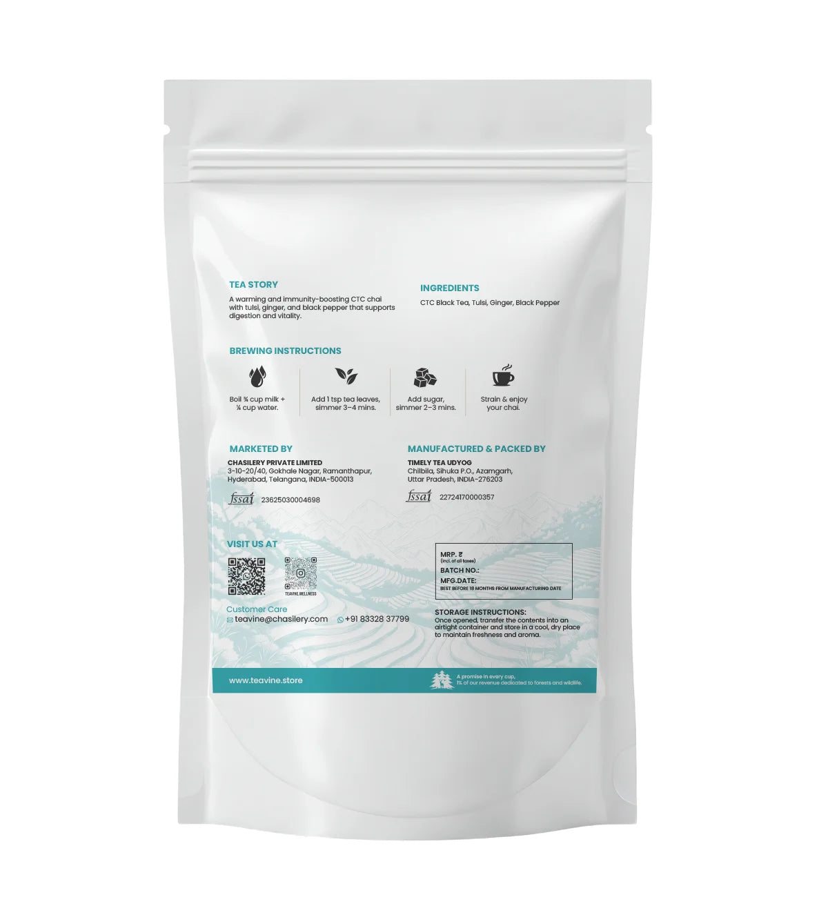 Teavine Tulsi Ginger CTC Black Tea