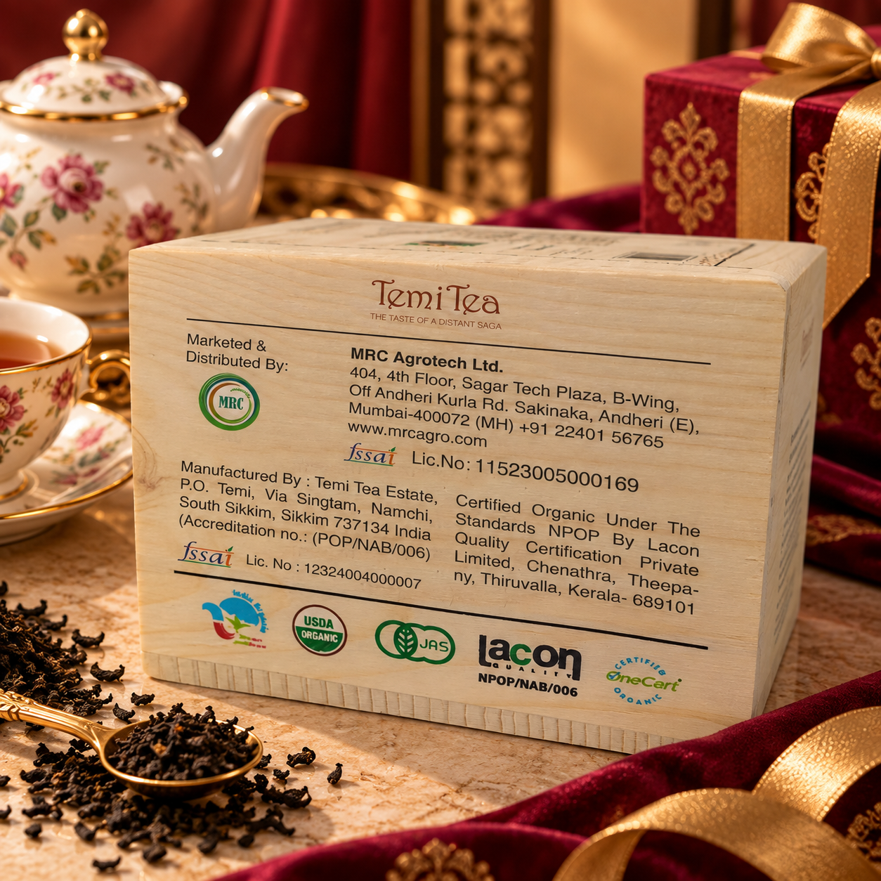 Temi Tea Premium Organic Orthodox Black Tea Box