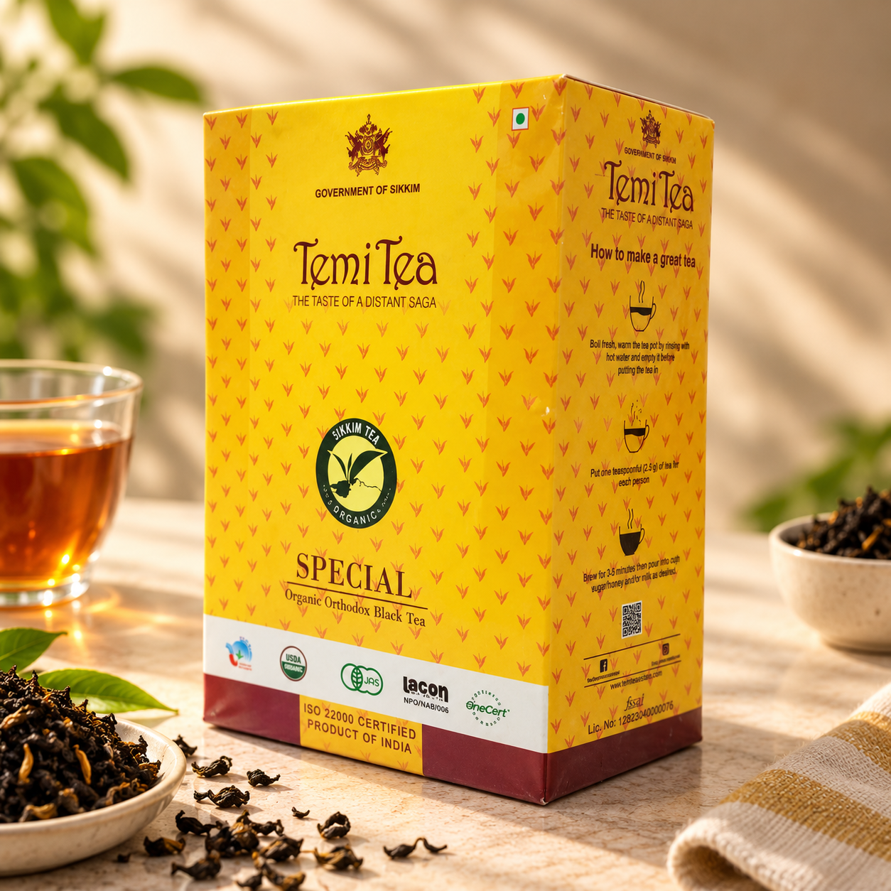 Temi Tea Special Organic Orthodox Broken Black Tea Box