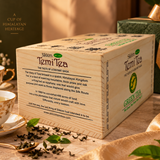 Temi Tea Organic Green Tea in a Wooden Caddy - Perfect Gift for Quality Tea Lovers - Government of Sikkim