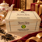 Temi Tea Premium Organic Orthodox Black Tea in a Wooden Caddy -Perfect Gift for Quality Tea Lovers - Government of Sikkim