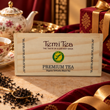 Temi Tea Premium Organic Orthodox Black Tea in a Wooden Caddy -Perfect Gift for Quality Tea Lovers - Government of Sikkim