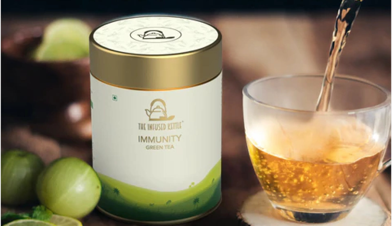 The Infused Kettle Immunity Green Tea Can
