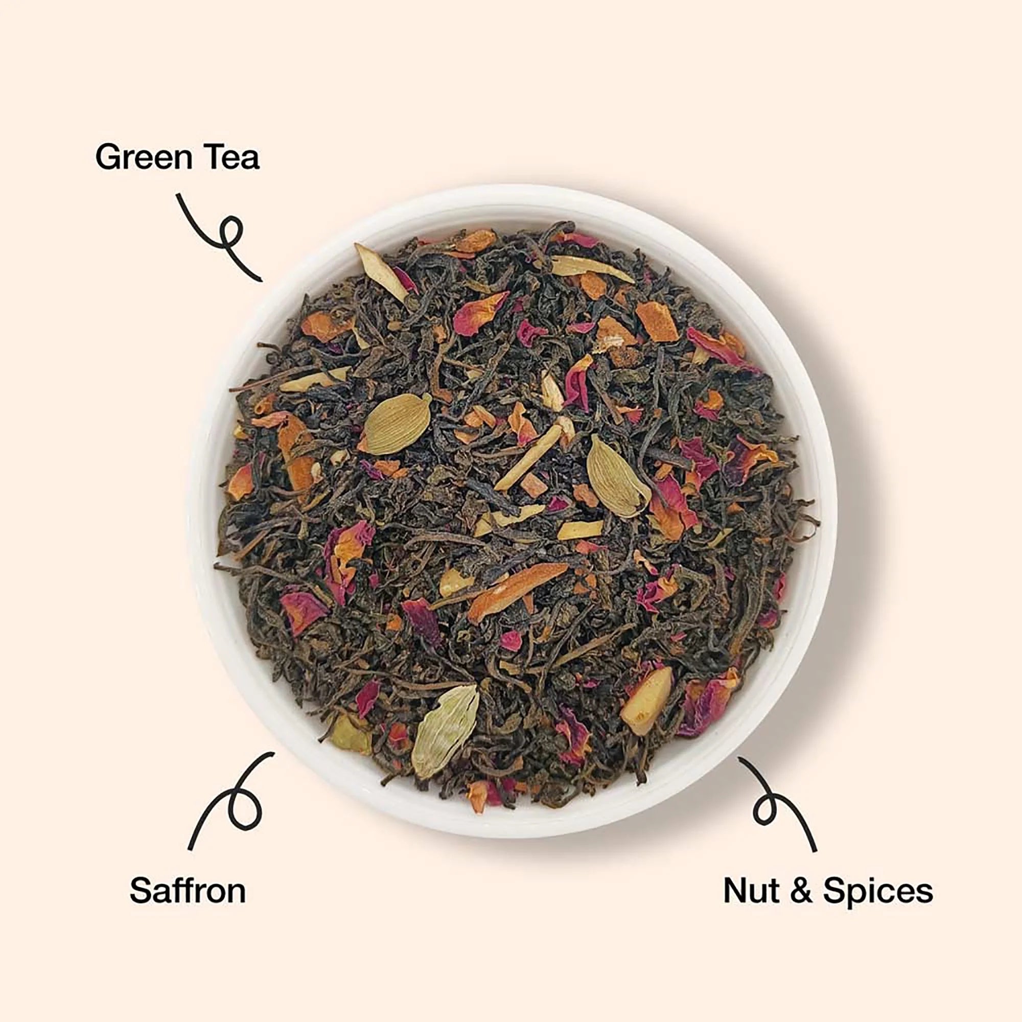 The Infused Kettle Kashmiri Kahwa Tea with Green Tea, Saffron, Nut and Spices