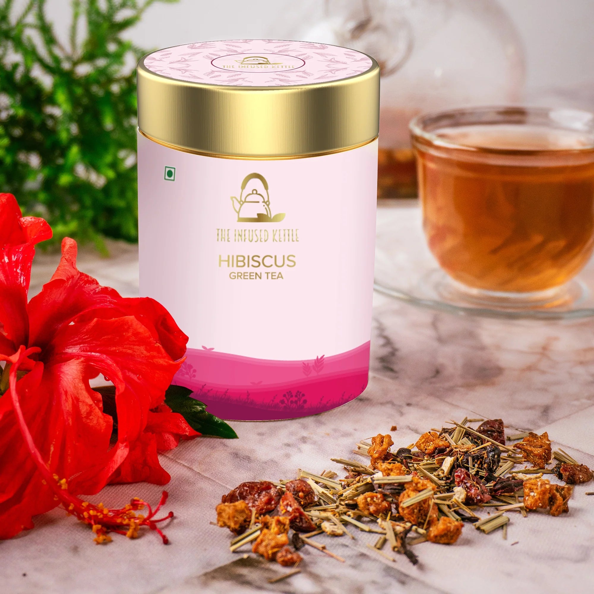 The Infused Kettle Refreshing Hibiscus Green Tea