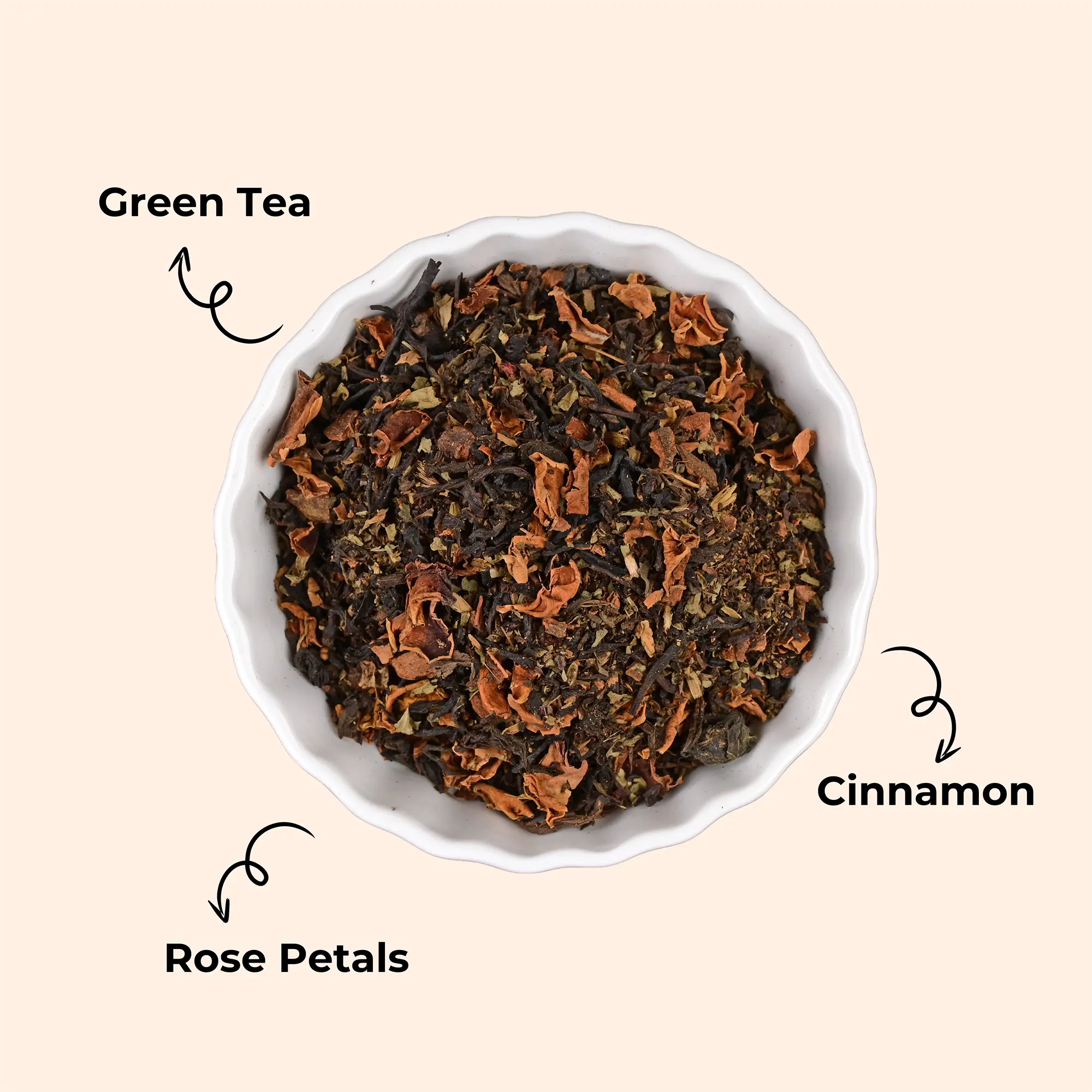 The Infused Kettle Rose Green Tea Leaves