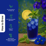 Udyan Tea Blue Cooler Iced Green Tea with Blue Pea Flower, Lemongrass and Mint for a Citrus Spiced Refresher