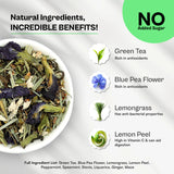 Udyan Tea Blue Cooler Iced Green Tea with Blue Pea Flower, Lemongrass and Mint for a Citrus Spiced Refresher