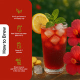 Udyan Tea Hibiscus Passion Iced Green Tea with Spearmint, Cinnamon and Black Pepper Bursting with Tangy, Spiced and Cooling Flavours