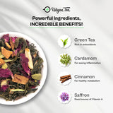 Udyan Tea Kashmiri Saffron Kahwa Tea – Wholesome Blend of Darjeeling Green Tea, Saffron, Cardamom and Almonds