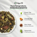 Udyan Tea Zesty Orange Green Tea - Tangy and Minty Twist with Orange Peel, Spearmint and Star Anise